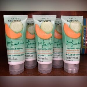5-CUCUMBER MELON ANTIBACTERIAL HAND GEL Avon Senses Discontinued Lot of 5